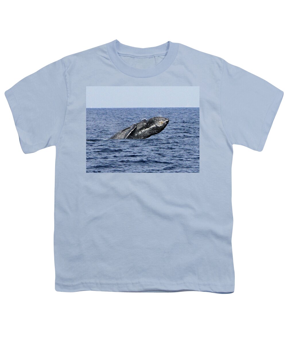 Humpback Whale Youth T-Shirt featuring the photograph Breach and Breath #7 by Shoal Hollingsworth