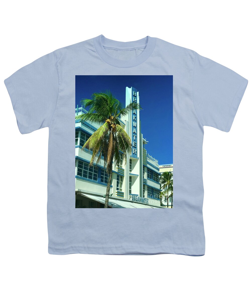 Miami Beach Youth T-Shirt featuring the photograph Breakwater Miami Beach by Suzanne Lorenz