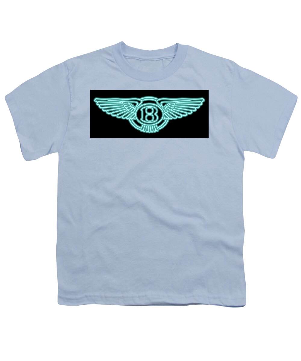 Bentley Youth T-Shirt featuring the digital art Classic Bentley Neon Sign by Ricky Barnard