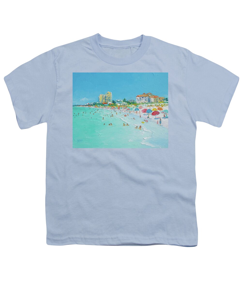 Beach Youth T-Shirt featuring the painting Clearwater Beach Florida by Jan Matson