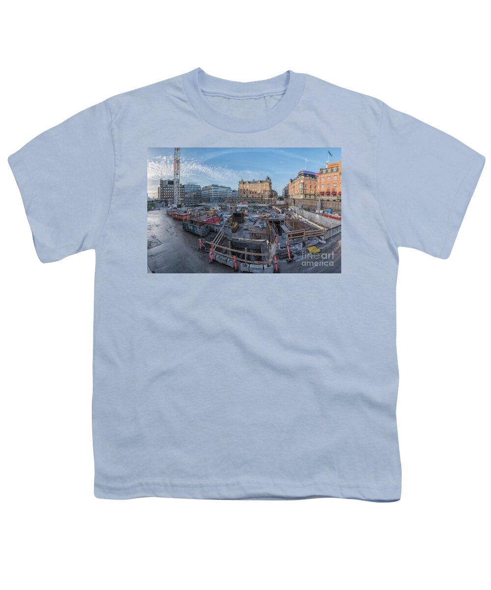 Copenhagen Youth T-Shirt featuring the photograph Copenhagen Metro Construction Site by Antony McAulay