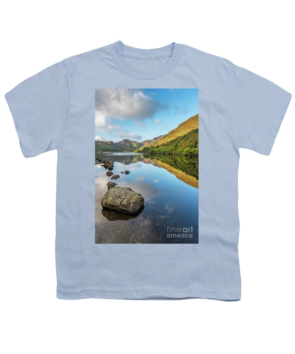 Llyn Grafnant Youth T-Shirt featuring the photograph Crafnant Lake Snowdonia by Adrian Evans