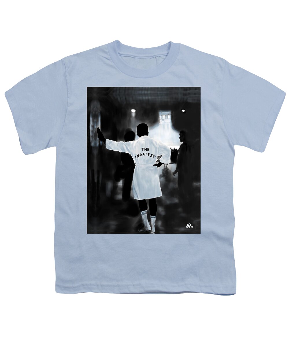 Boxing Youth T-Shirt featuring the drawing Curtain Call by Lee McCormick