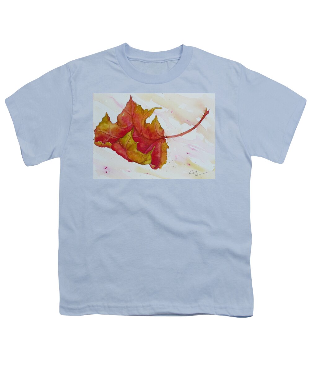 Fall Youth T-Shirt featuring the painting Descending by Ruth Kamenev