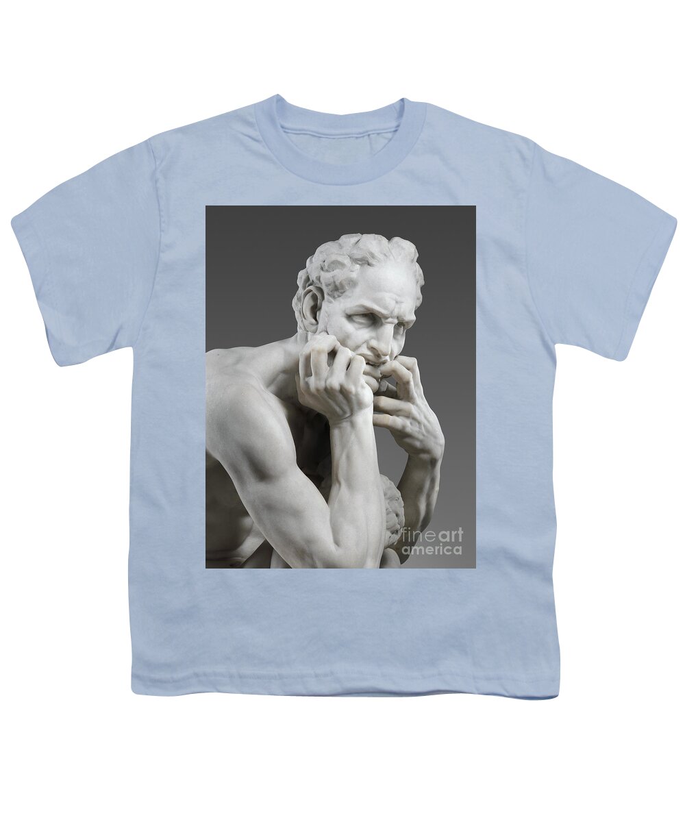Sculpture Youth T-Shirt featuring the sculpture Detail of Ugolino and His Sons by Jean-Baptiste Carpeaux