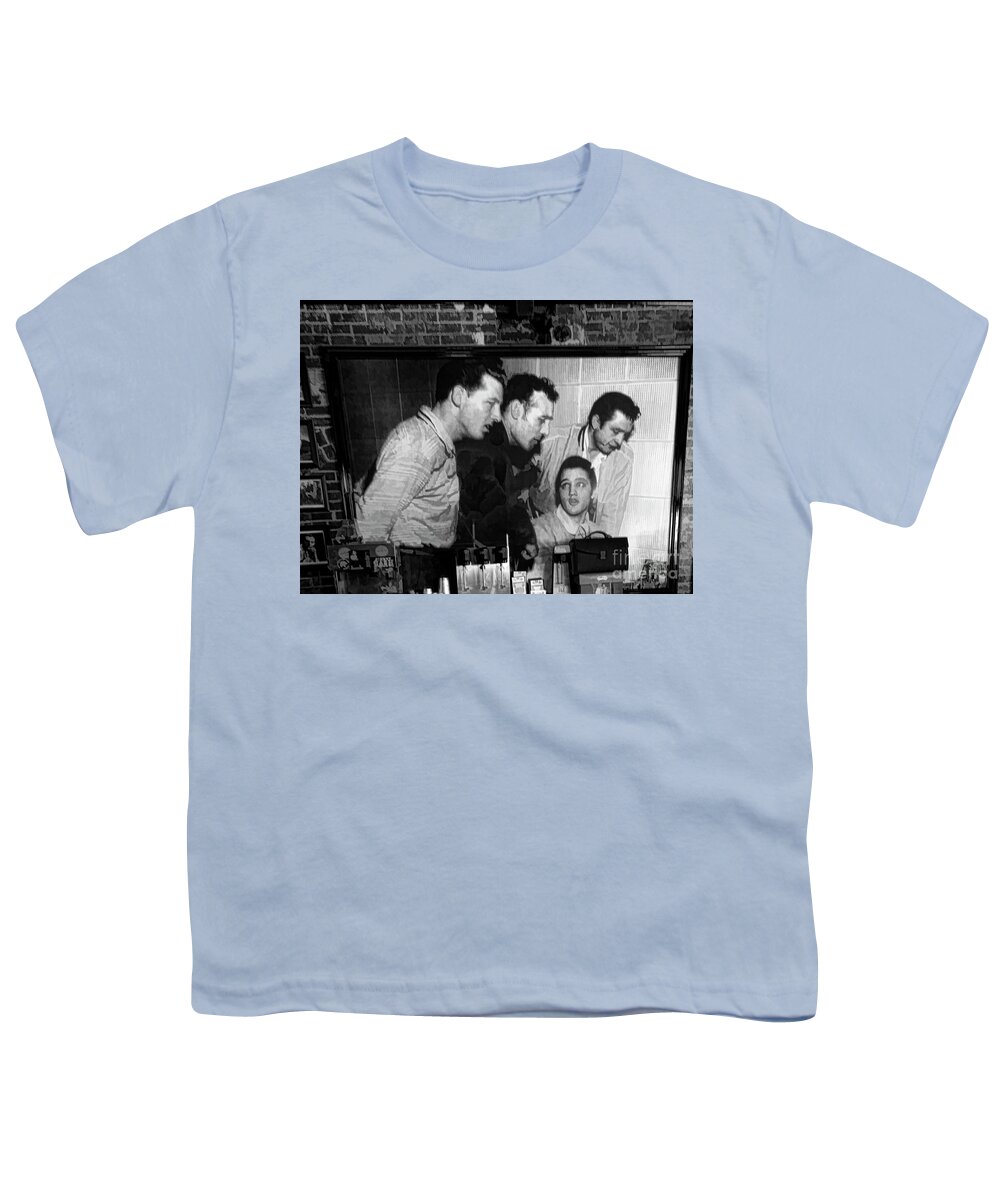 Elvis Youth T-Shirt featuring the photograph Elvis, Jerry Lee, Johnny Cash Sun Studio Memphis by Chuck Kuhn