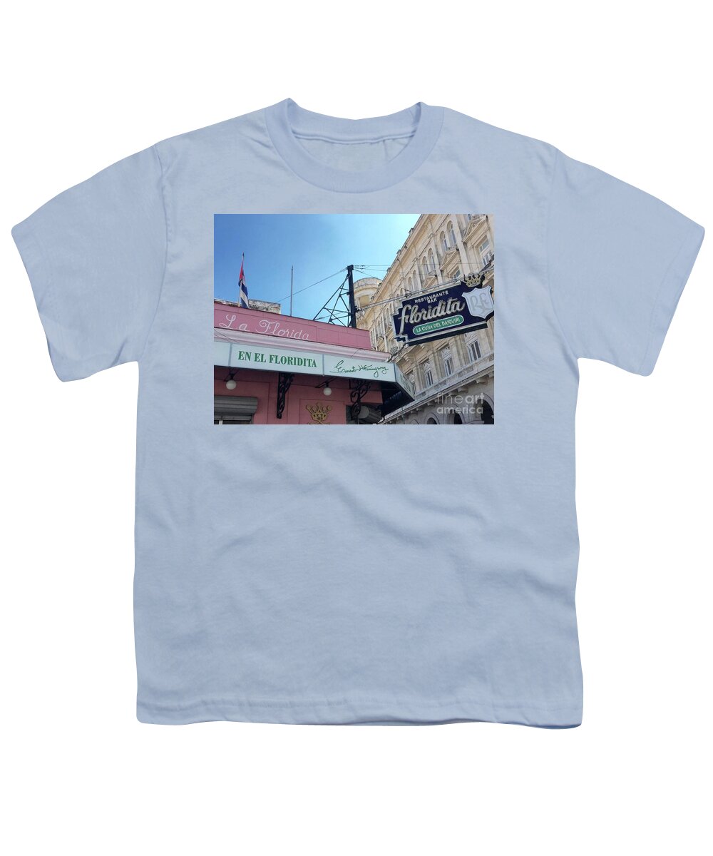 Cuba Youth T-Shirt featuring the photograph En El Floridita, Havana by Beth Saffer