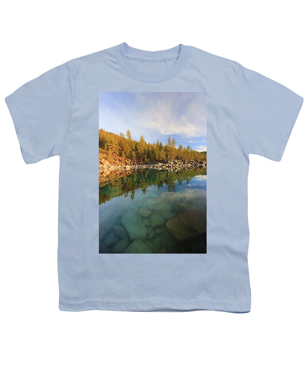 Lake Tahoe Youth T-Shirt featuring the photograph Evening Waters by Sean Sarsfield