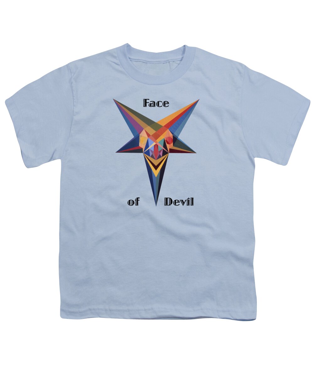 Painting Youth T-Shirt featuring the painting Face of Devil text by Michael Bellon