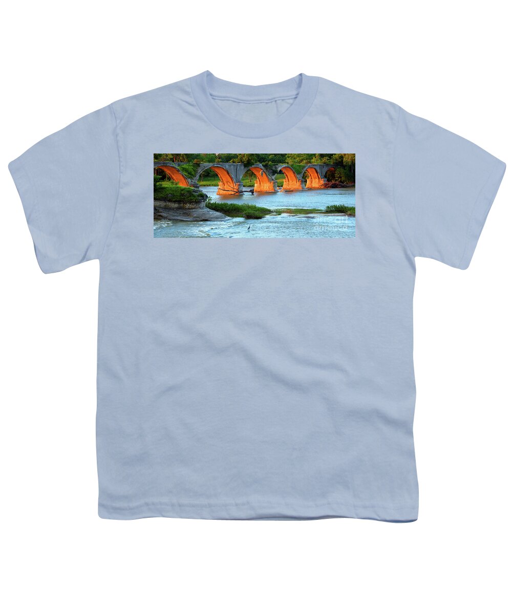 Fishing Youth T-Shirt featuring the photograph Fishing at Sunrise 1856 by Jack Schultz