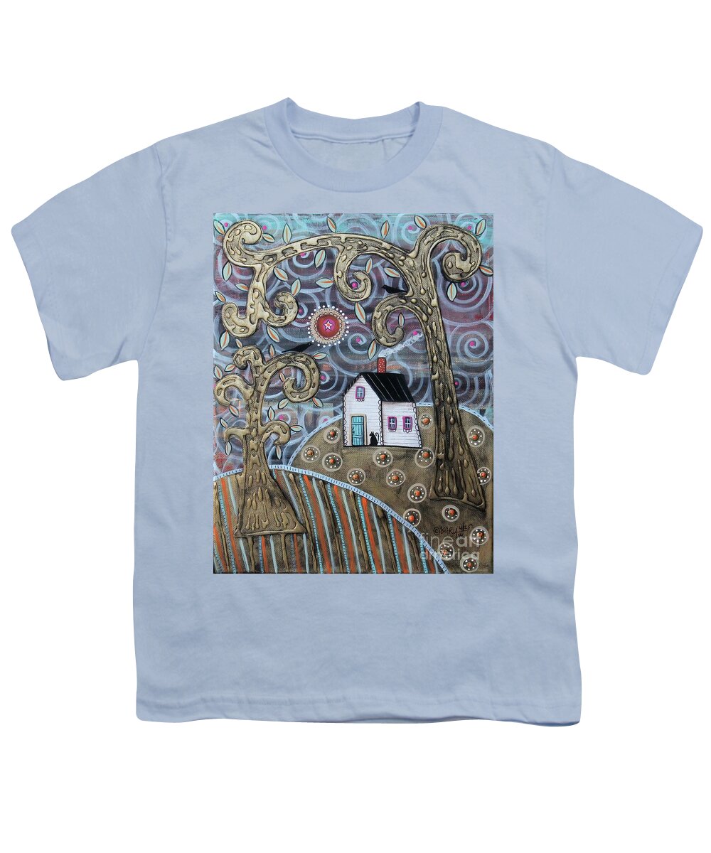 Landscape Youth T-Shirt featuring the painting Glistening Landscape by Karla Gerard