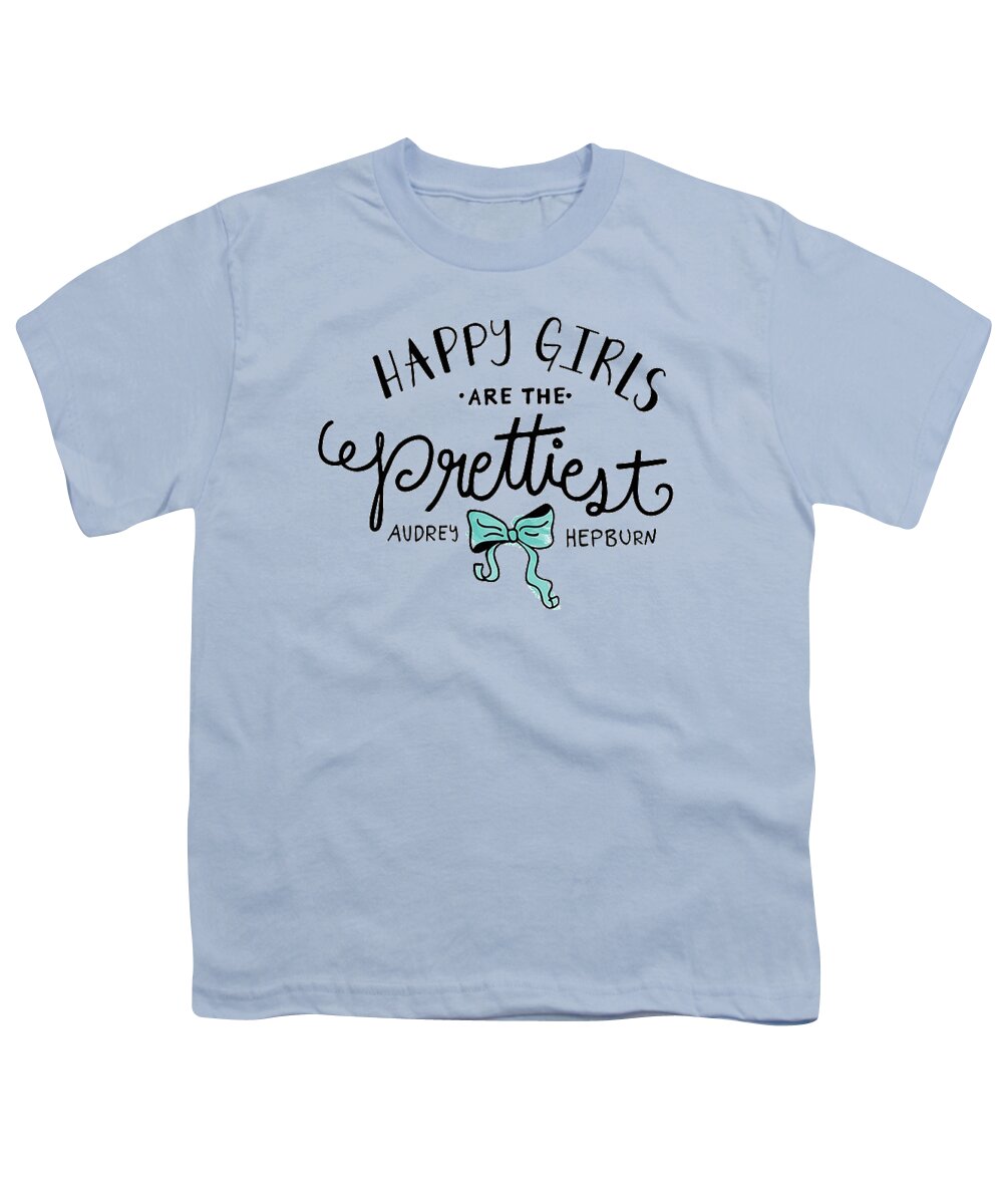  Youth T-Shirt featuring the digital art Happy Girls by Elizabeth Taylor