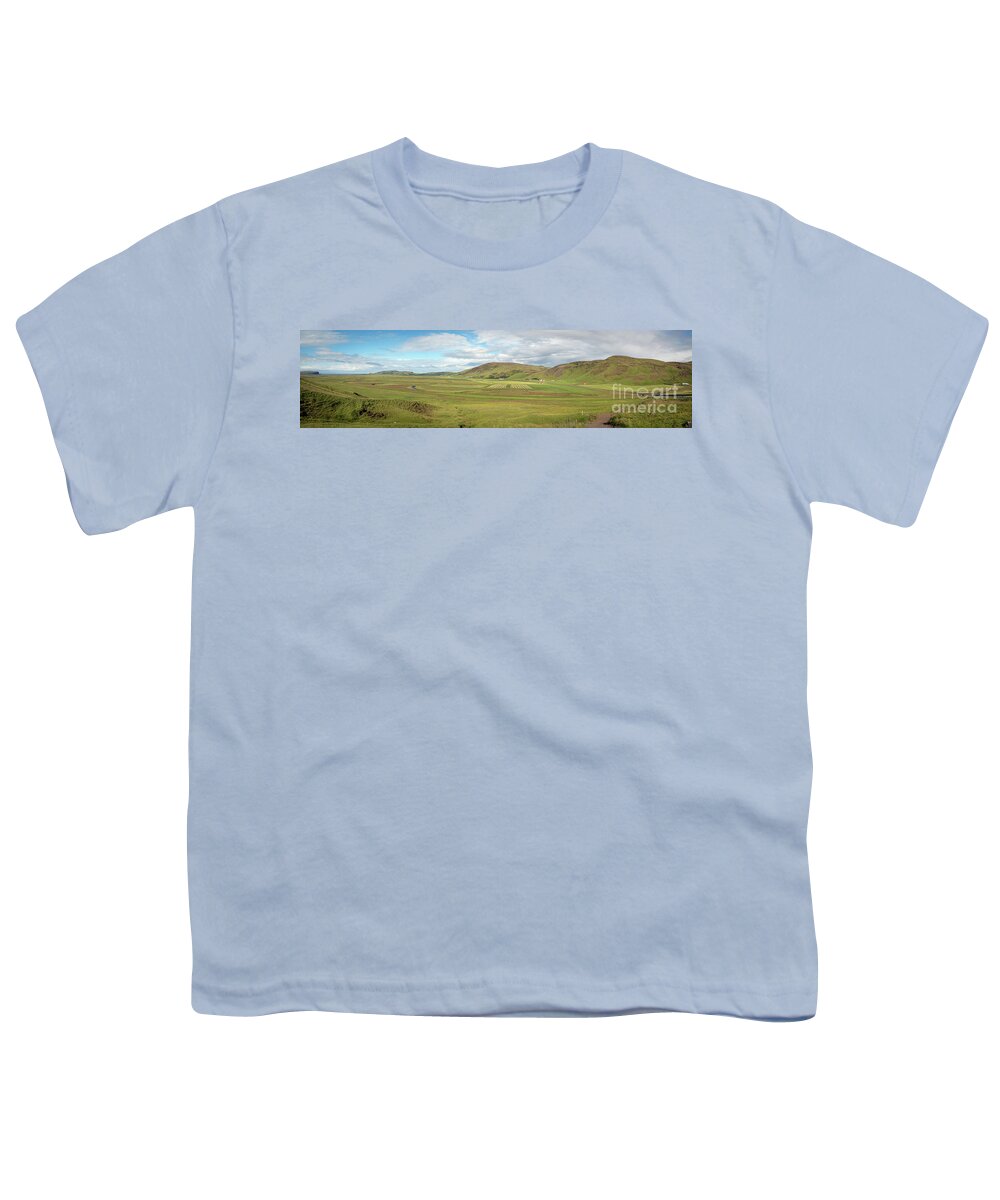 Farmland Youth T-Shirt featuring the photograph Iceland Farmland Panorama by Michael Ver Sprill