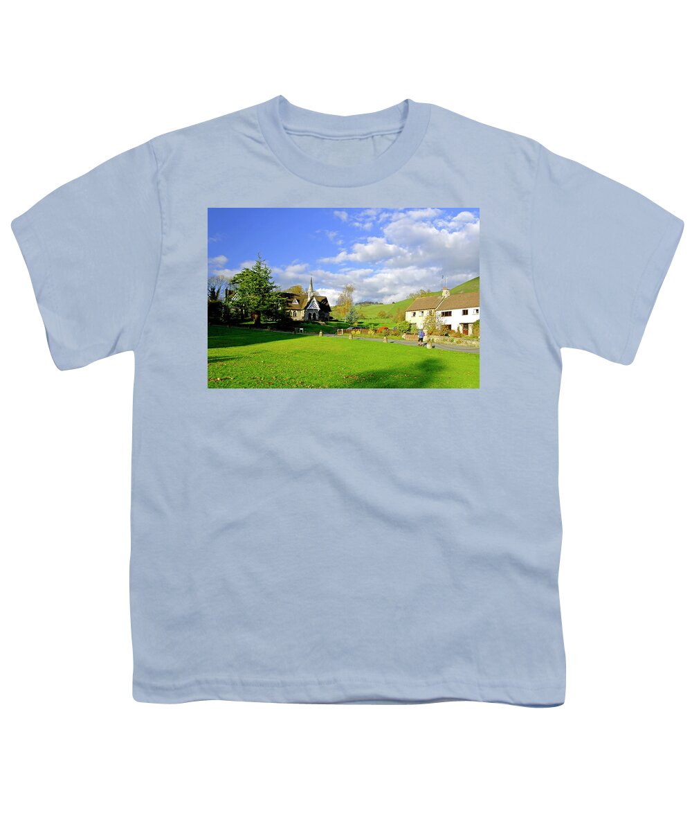 Europe Youth T-Shirt featuring the photograph Ilam Primary School and Cottages by Rod Johnson