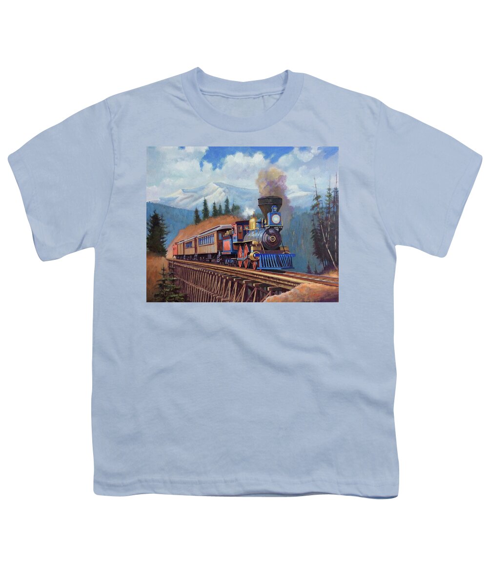 Steam Youth T-Shirt featuring the painting In the Rockies by Mike Jeffries