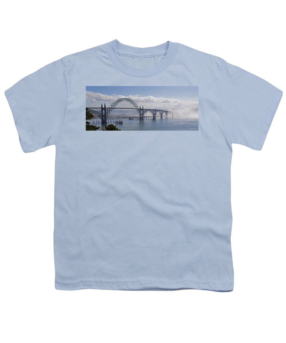 Oregon Youth T-Shirt featuring the photograph Into the Fog at Newport by Mick Anderson