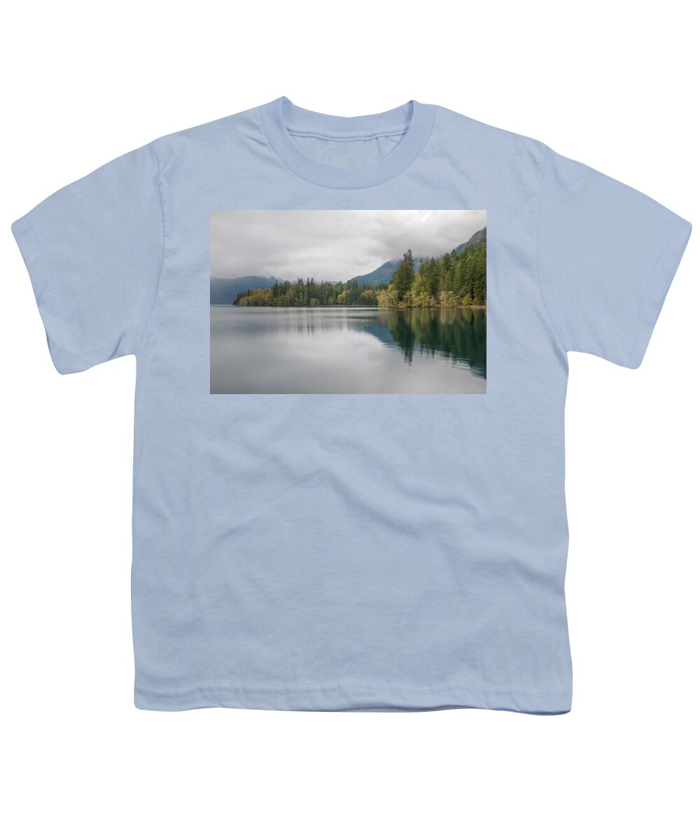 Lake Crescent Youth T-Shirt featuring the photograph Lake Crescent Reflections by Kristina Rinell