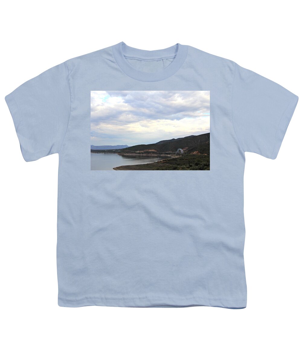 Landscape Youth T-Shirt featuring the photograph Lake Roosevelt Bridge 1 by Matalyn Gardner