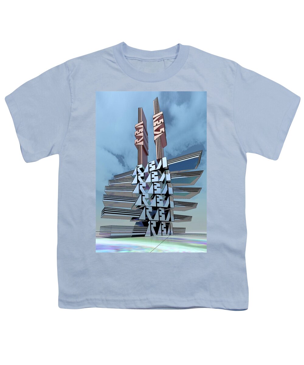 Monumnet Youth T-Shirt featuring the digital art Logo Stack by Ronald Bissett