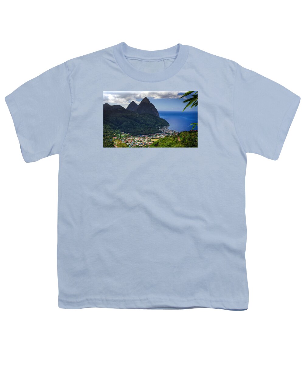 Saint Lucia Youth T-Shirt featuring the photograph LURE of SAINT LUCIA by Karen Wiles