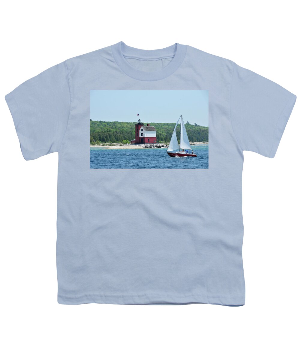 Water Youth T-Shirt featuring the photograph Mackinaw Straights by David Arment