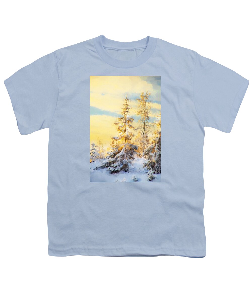 Magical Winter Landscape Youth T-Shirt featuring the photograph Magical winter landscape by Rose-Maries Pictures