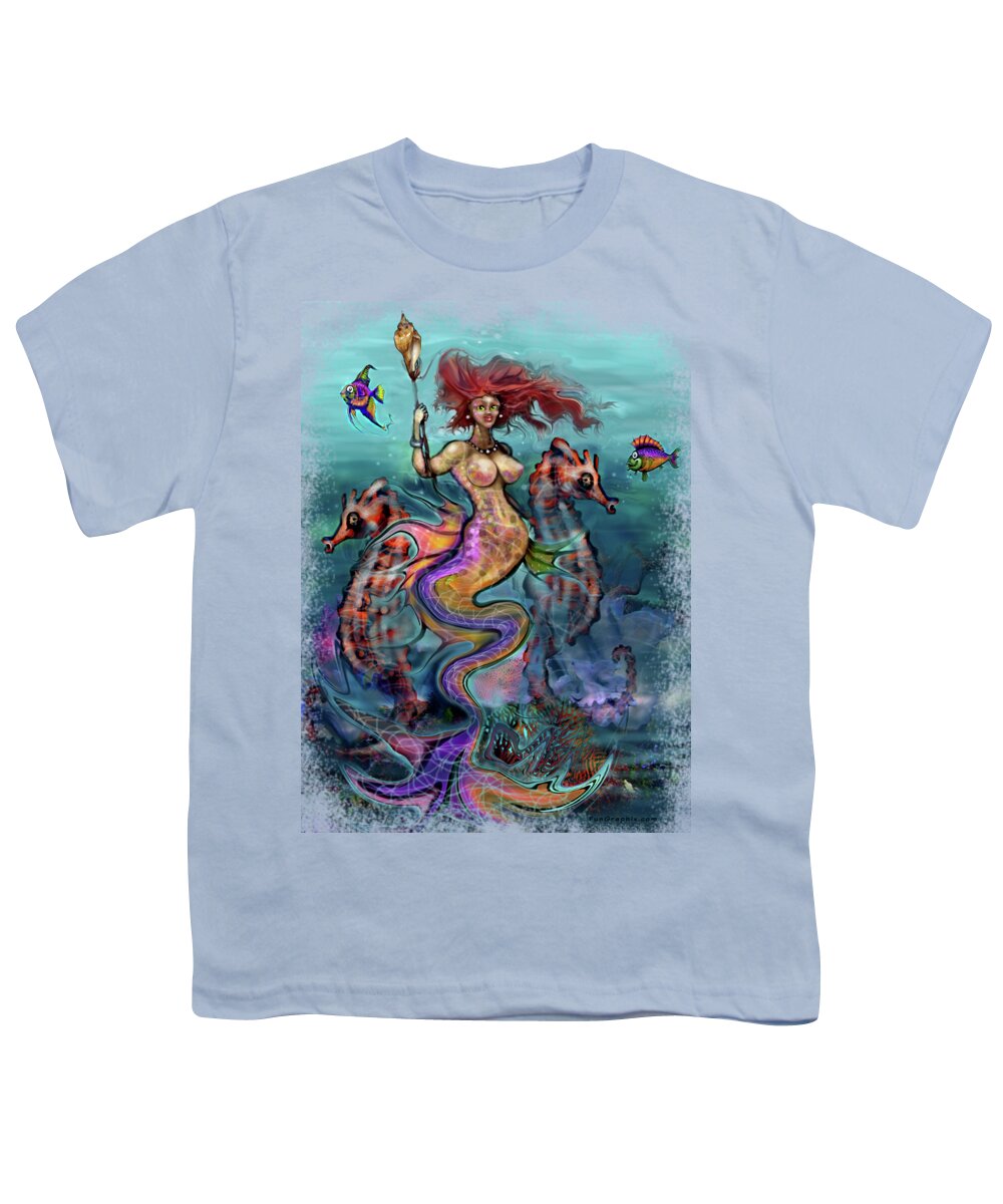 Mermaid Youth T-Shirt featuring the painting Mermaid by Kevin Middleton