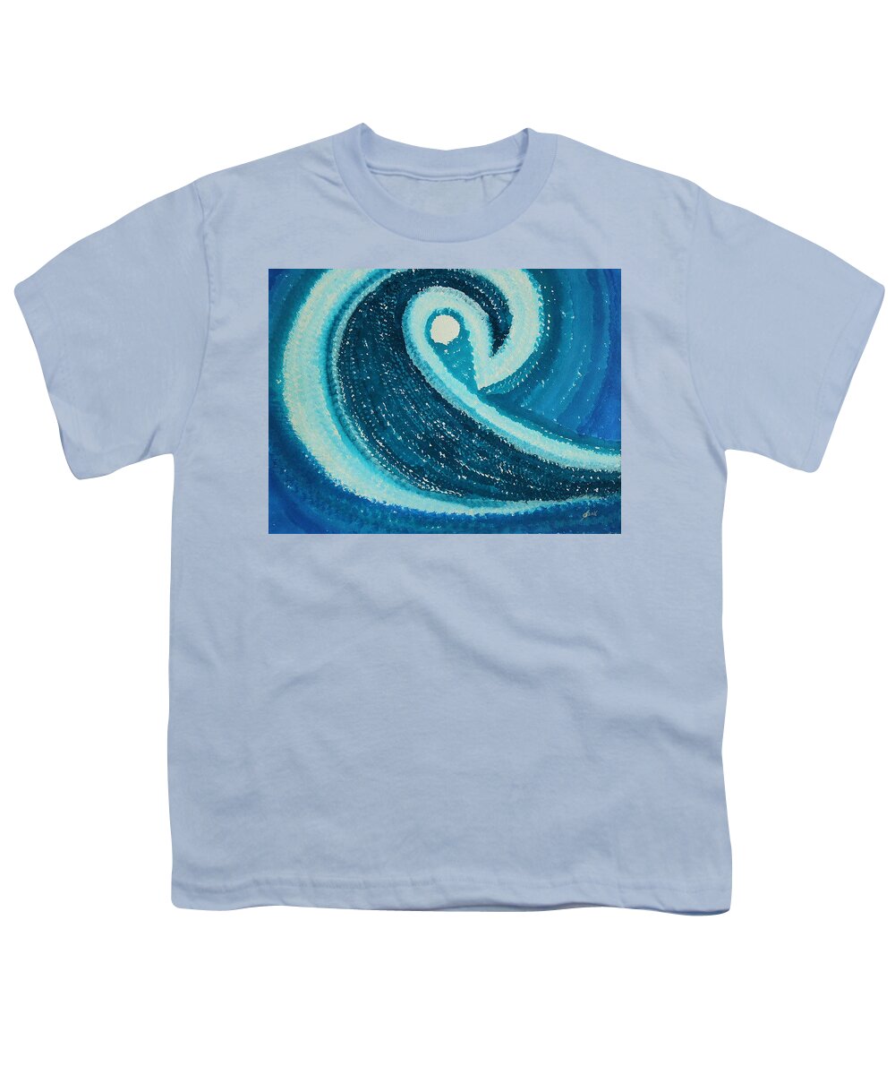 Wave Youth T-Shirt featuring the painting My Wave original painting by Sol Luckman