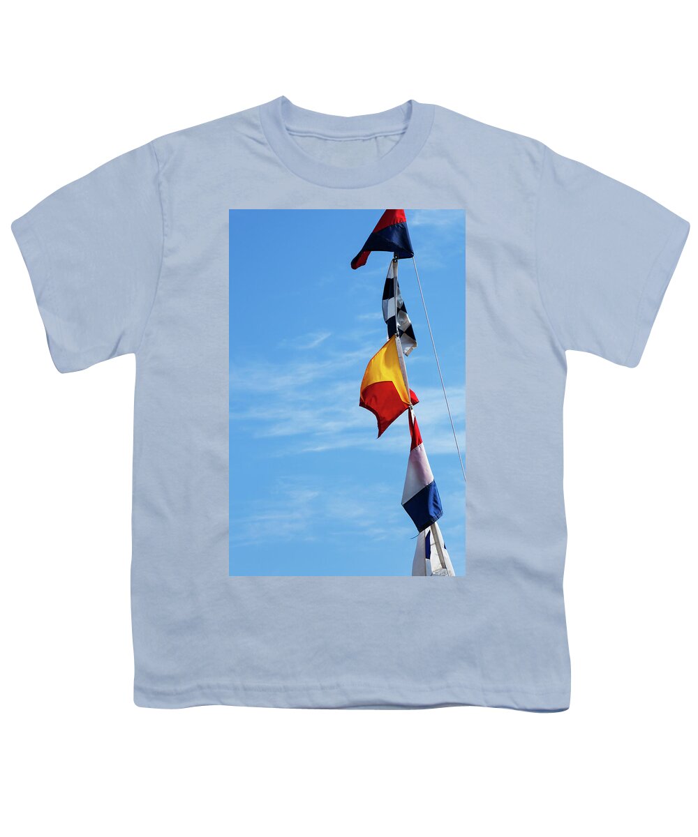 Nautical Flags Youth T-Shirt featuring the photograph Nautical Flags by Karol Livote
