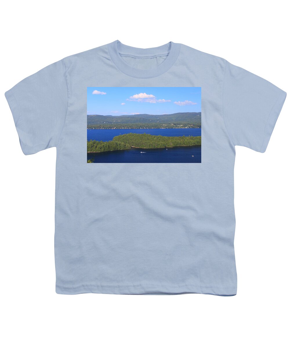 New Hampshire Youth T-Shirt featuring the photograph Newfound Lake Summer View from Mount Sugarloaf by John Burk