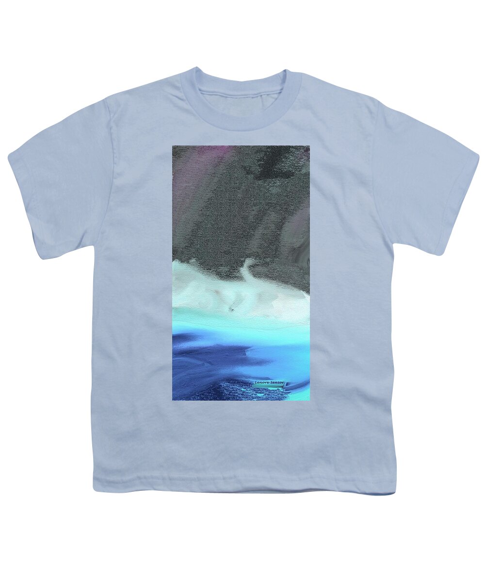 Abstract Youth T-Shirt featuring the painting Night and Water by Lenore Senior