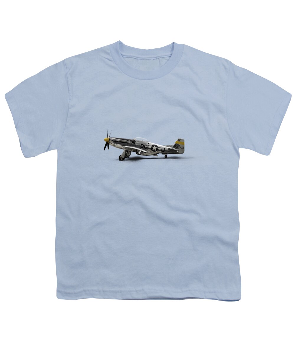 P-51 Mustang Youth T-Shirt featuring the digital art North American P-51 Mustang by Douglas Pittman