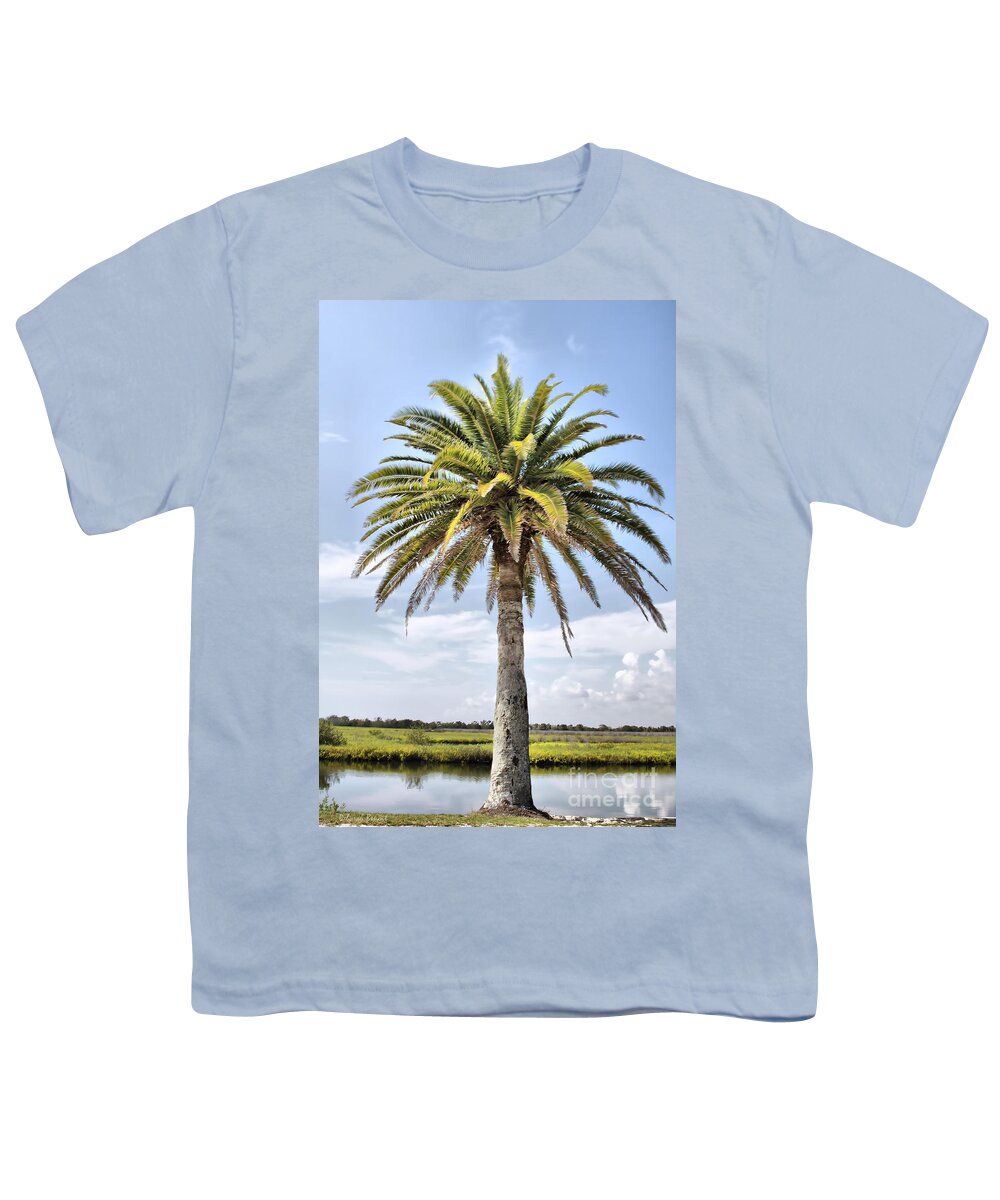 Ormond Beach Youth T-Shirt featuring the photograph Ormond Loop Palm by Deborah Benoit