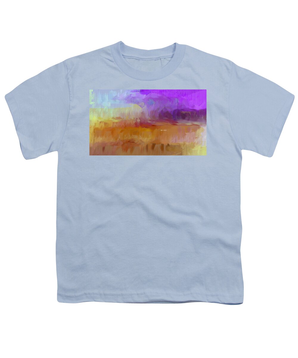 Abstract Youth T-Shirt featuring the mixed media Purple Horizon by Rafael Salazar