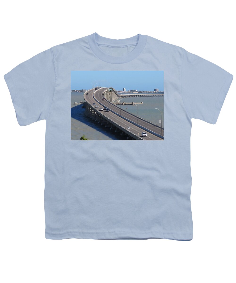 Texas Youth T-Shirt featuring the photograph Queen Isabella Causeway by Keith Stokes