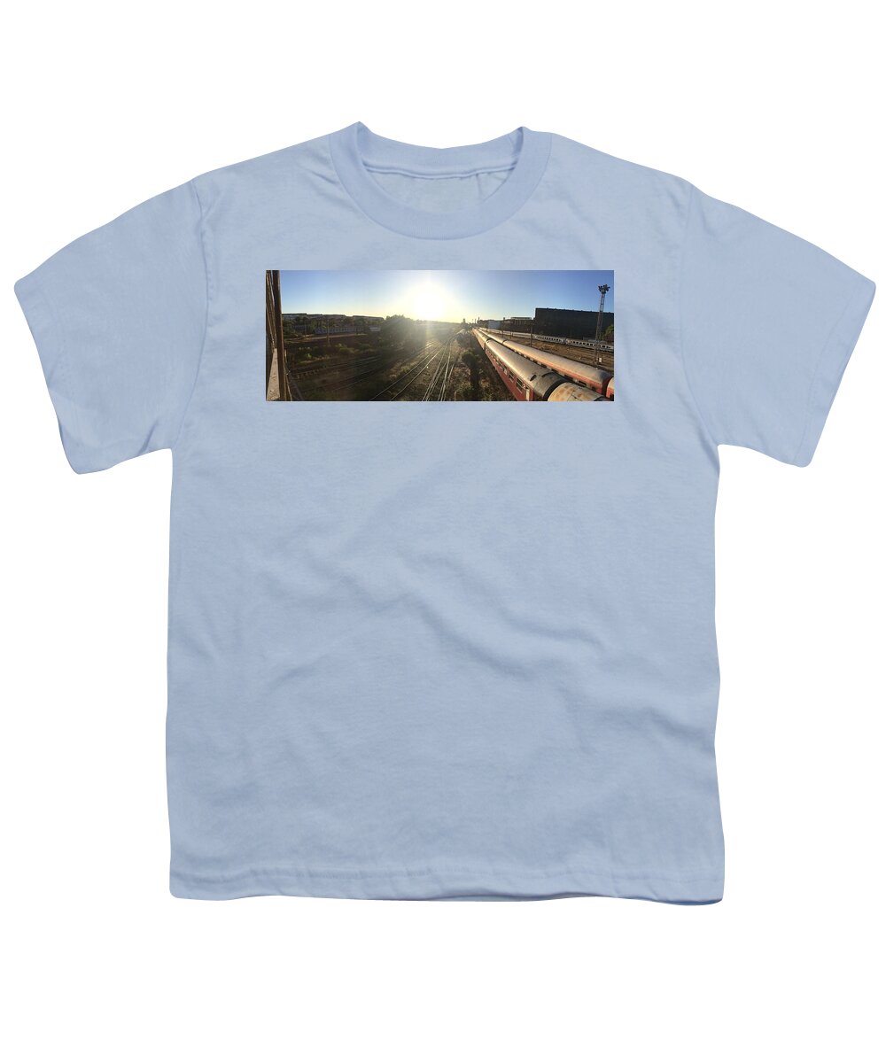 Railway Youth T-Shirt featuring the photograph Railway Sunset by Andrei Bucheru