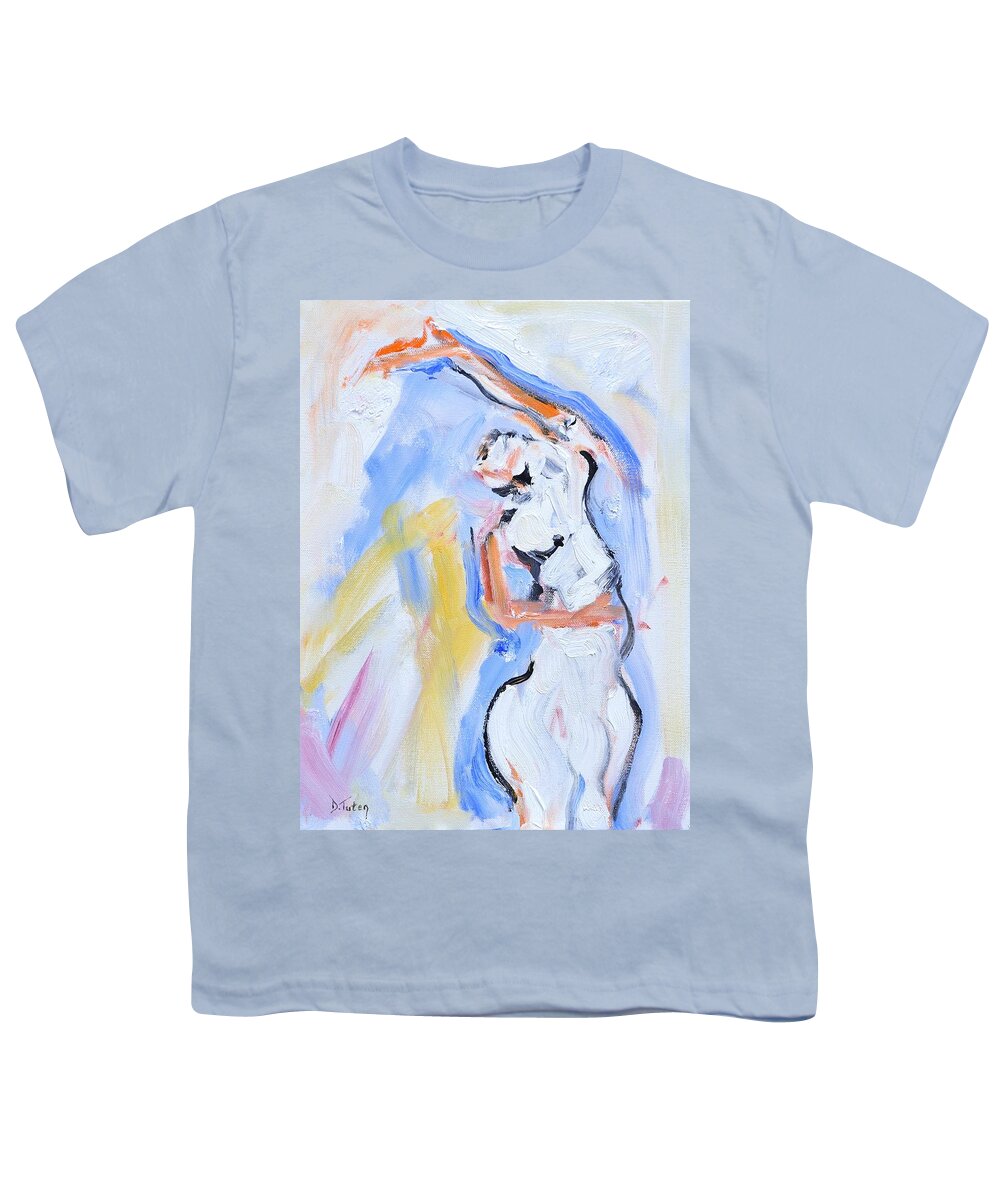 Dance Youth T-Shirt featuring the painting Rebekah's Dance Series 2 Pose 3 by Donna Tuten