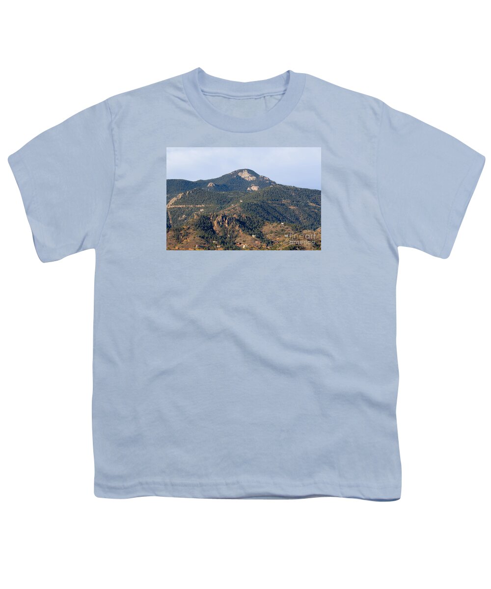 Red Mountain Youth T-Shirt featuring the photograph Red Mountain in the foothills of Pikes Peak Colorado by Steven Krull