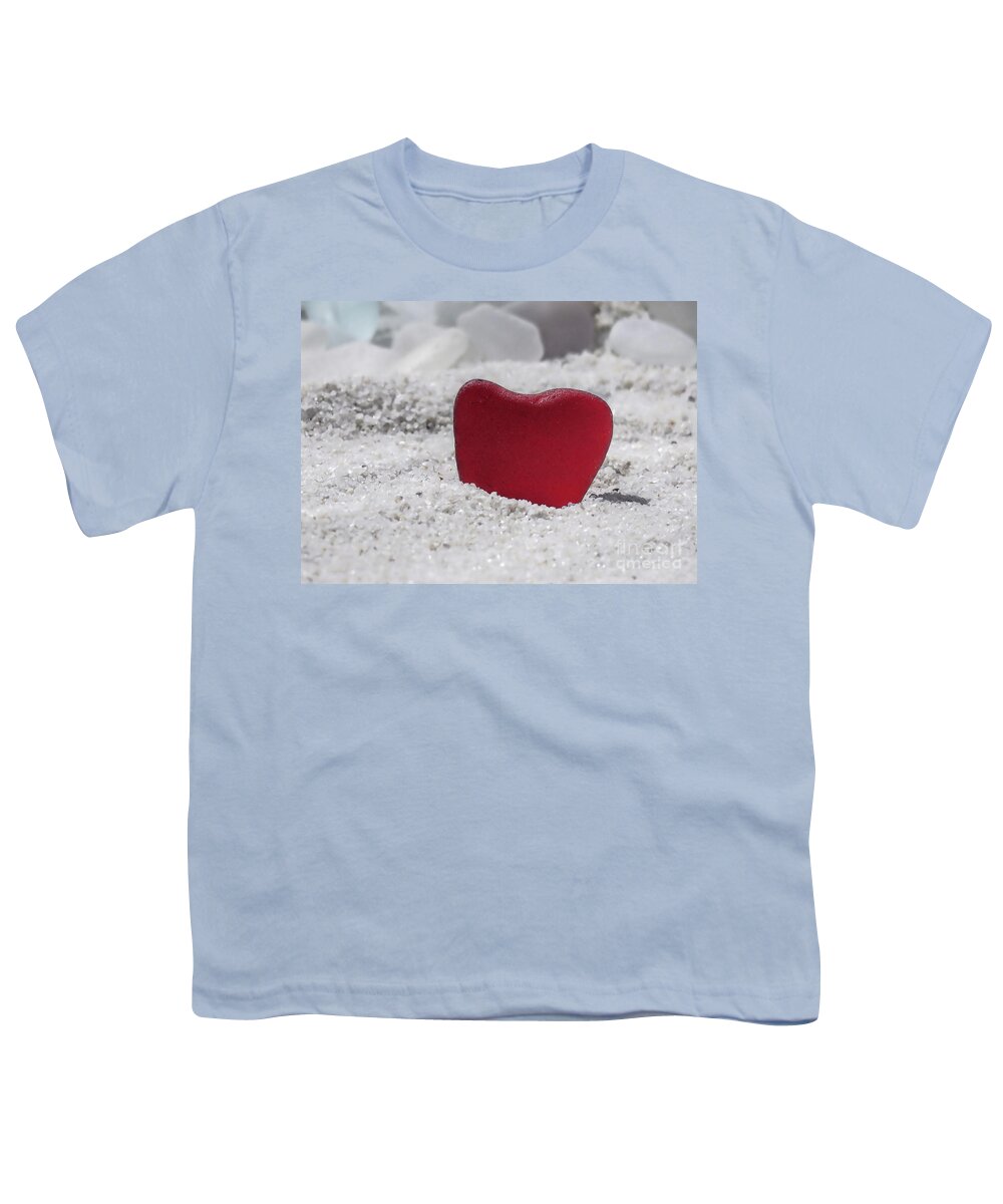 Love Youth T-Shirt featuring the photograph Red Sea Glass by Janice Drew