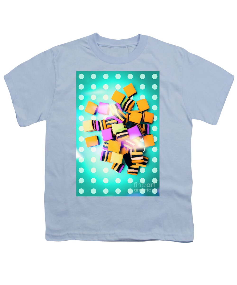 Multicolored Youth T-Shirt featuring the photograph Retro candy shop fine art by Jorgo Photography