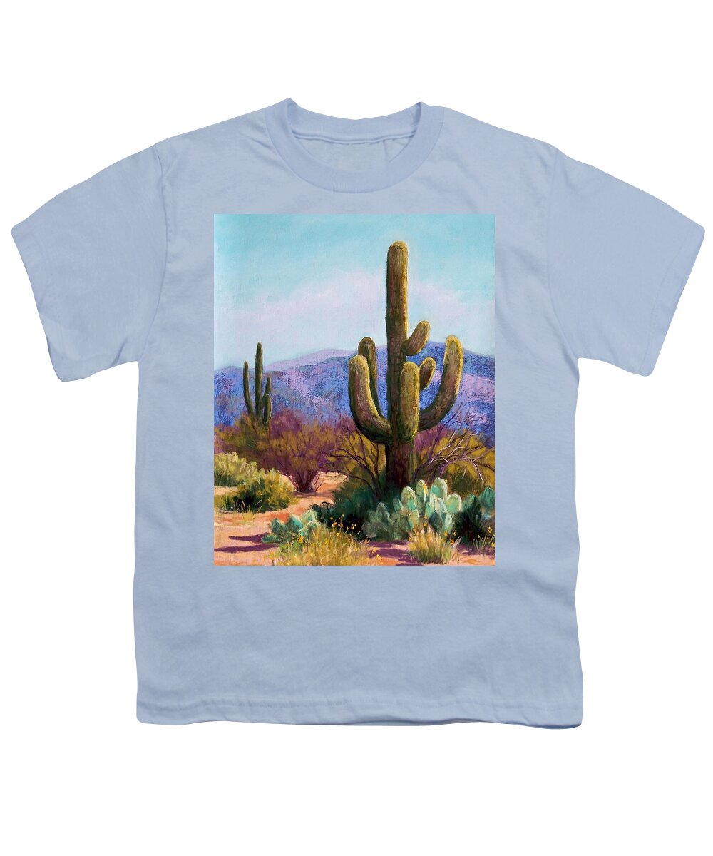 Saguaro Youth T-Shirt featuring the pastel Saguaro by Candy Mayer