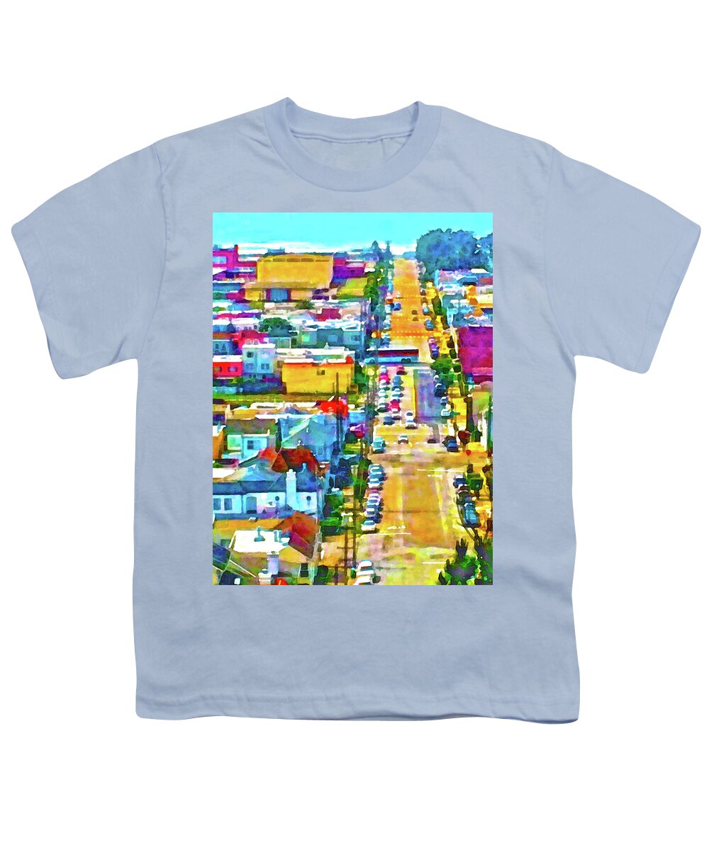 San Francisco Youth T-Shirt featuring the photograph San Francisco Quintara View by Gina O'Brien