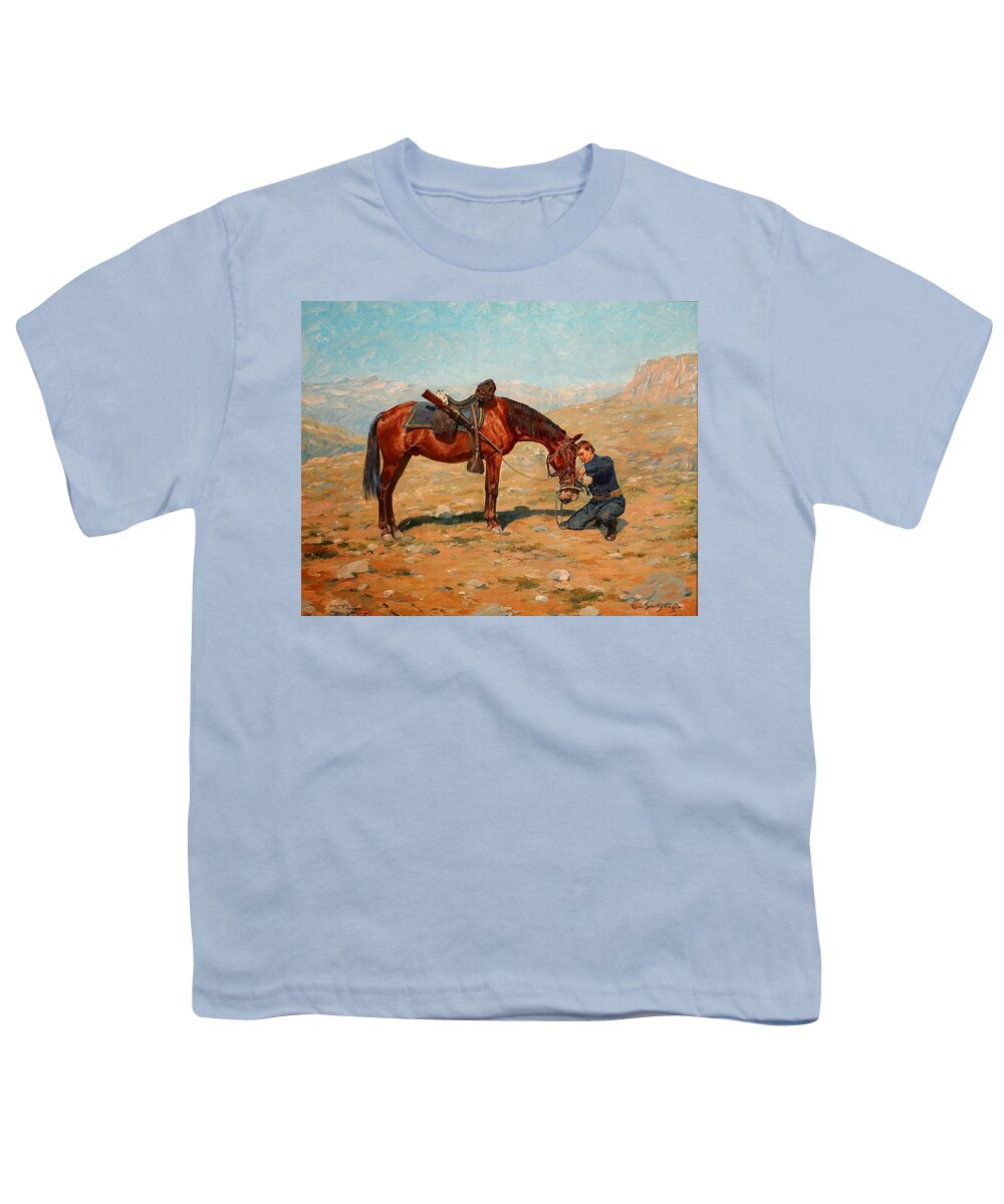 Schreyvogel Last Drop Youth T-Shirt featuring the painting Schreyvogel Last Drop by MotionAge Designs