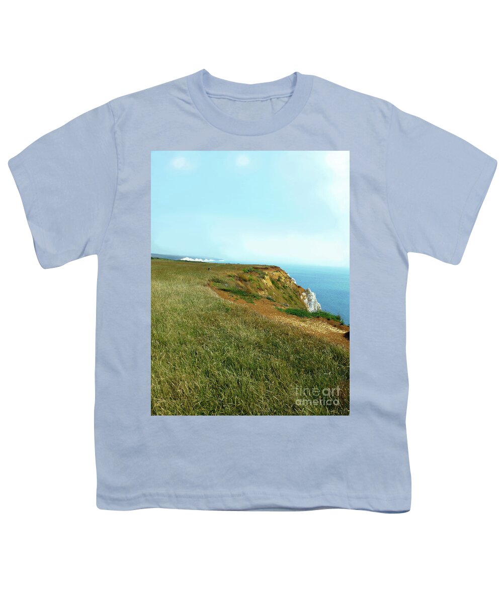 Mix Photography Youth T-Shirt featuring the photograph Seaford coastal view 3 by Francesca Mackenney