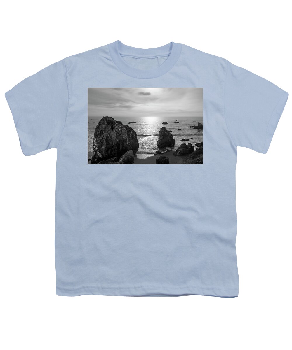 Pacific Youth T-Shirt featuring the photograph Seascape Jenner California III BW by David Gordon