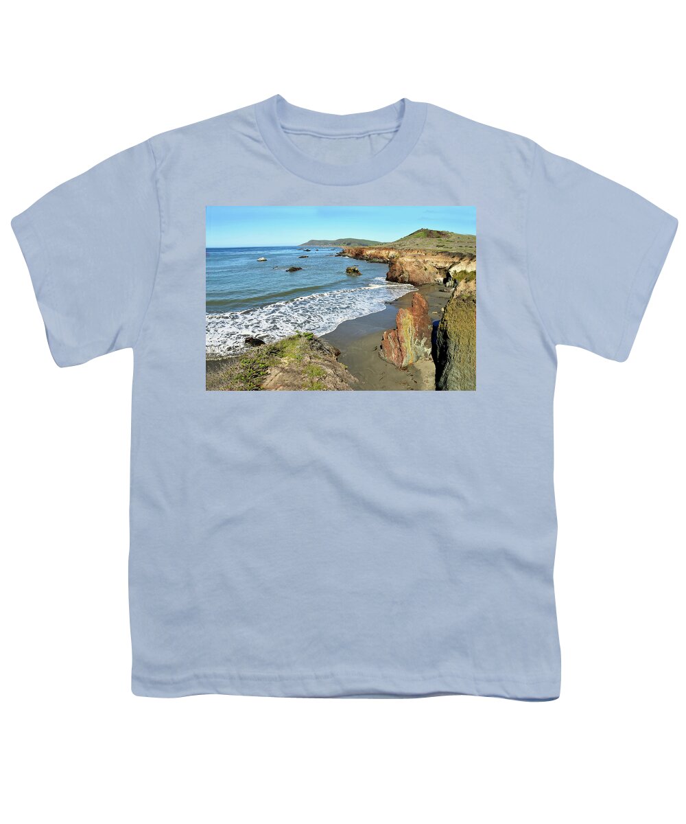 Secluded Beach Big Sur California Youth T-Shirt featuring the photograph Secluded Beach Big Sur California 2 by Floyd Snyder