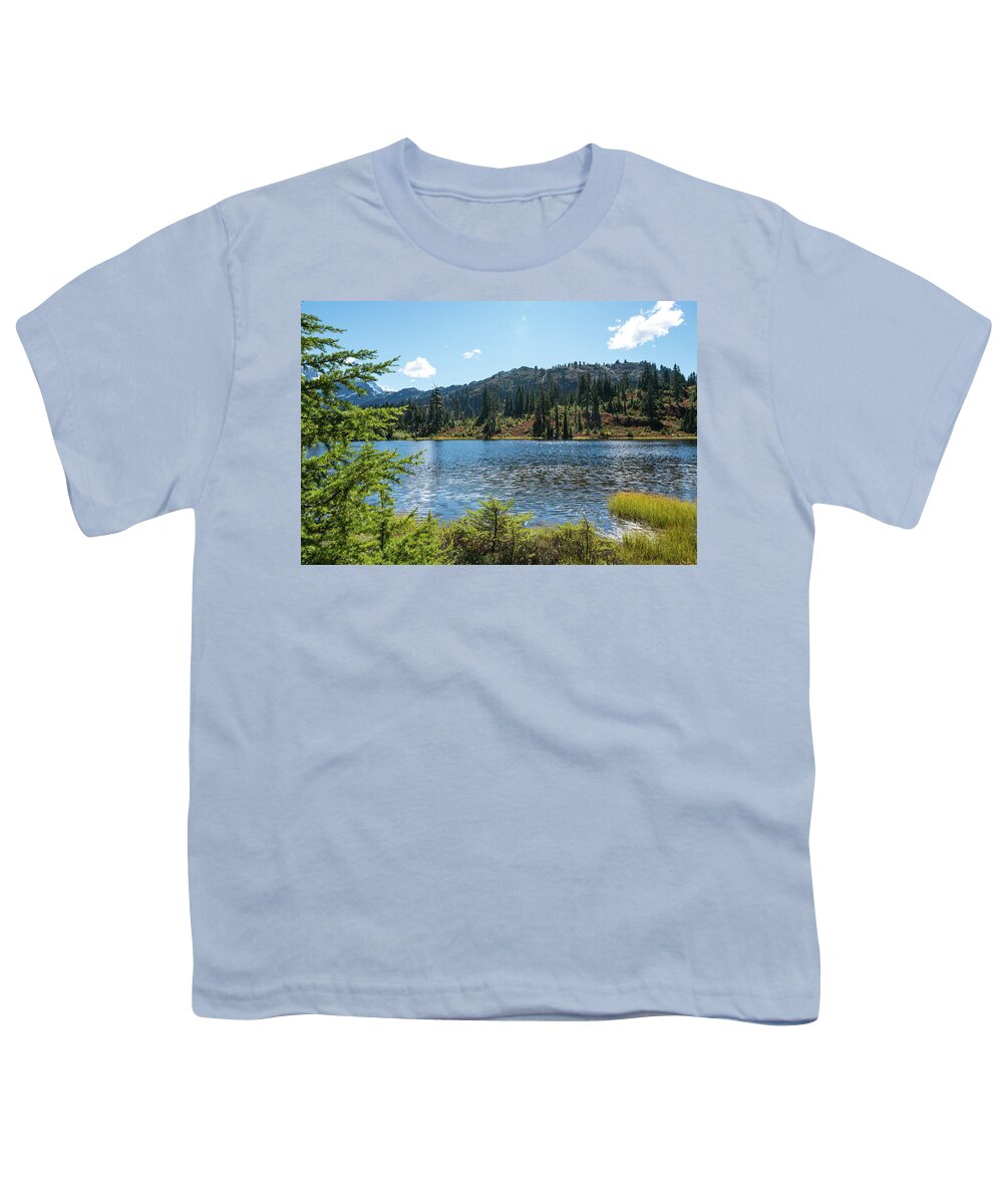September Wrinkles On Picture Lake Youth T-Shirt featuring the photograph September Wrinkles on Picture Lake by Tom Cochran