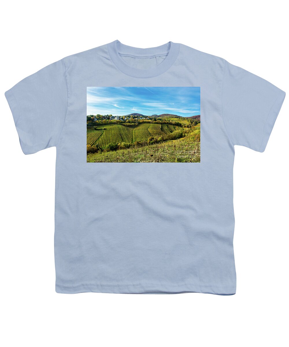 Austria Youth T-Shirt featuring the photograph Settlement with Houses at Vineyard in Autumn in Austria by Andreas Berthold