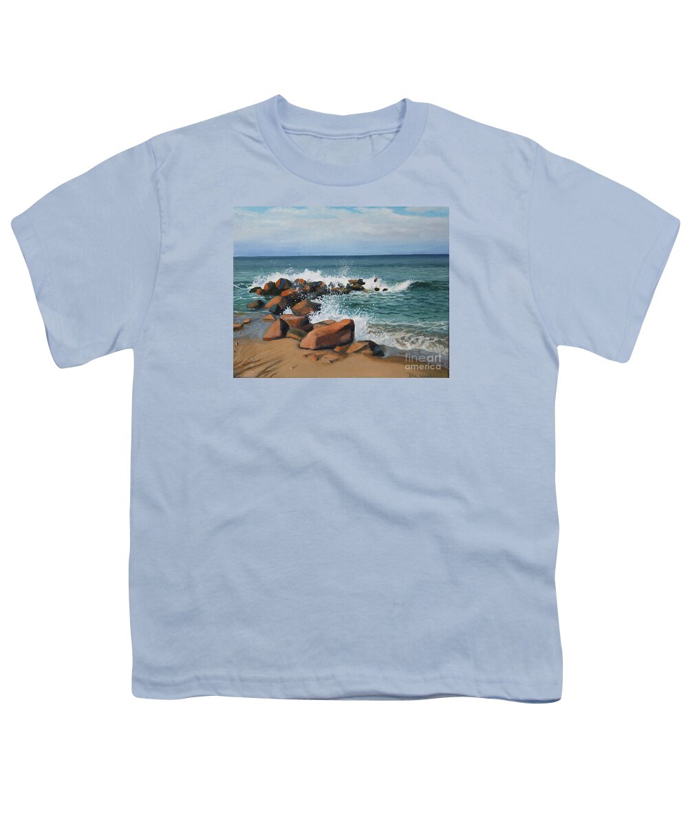 Seascape Youth T-Shirt featuring the painting Splash by Paul Walsh