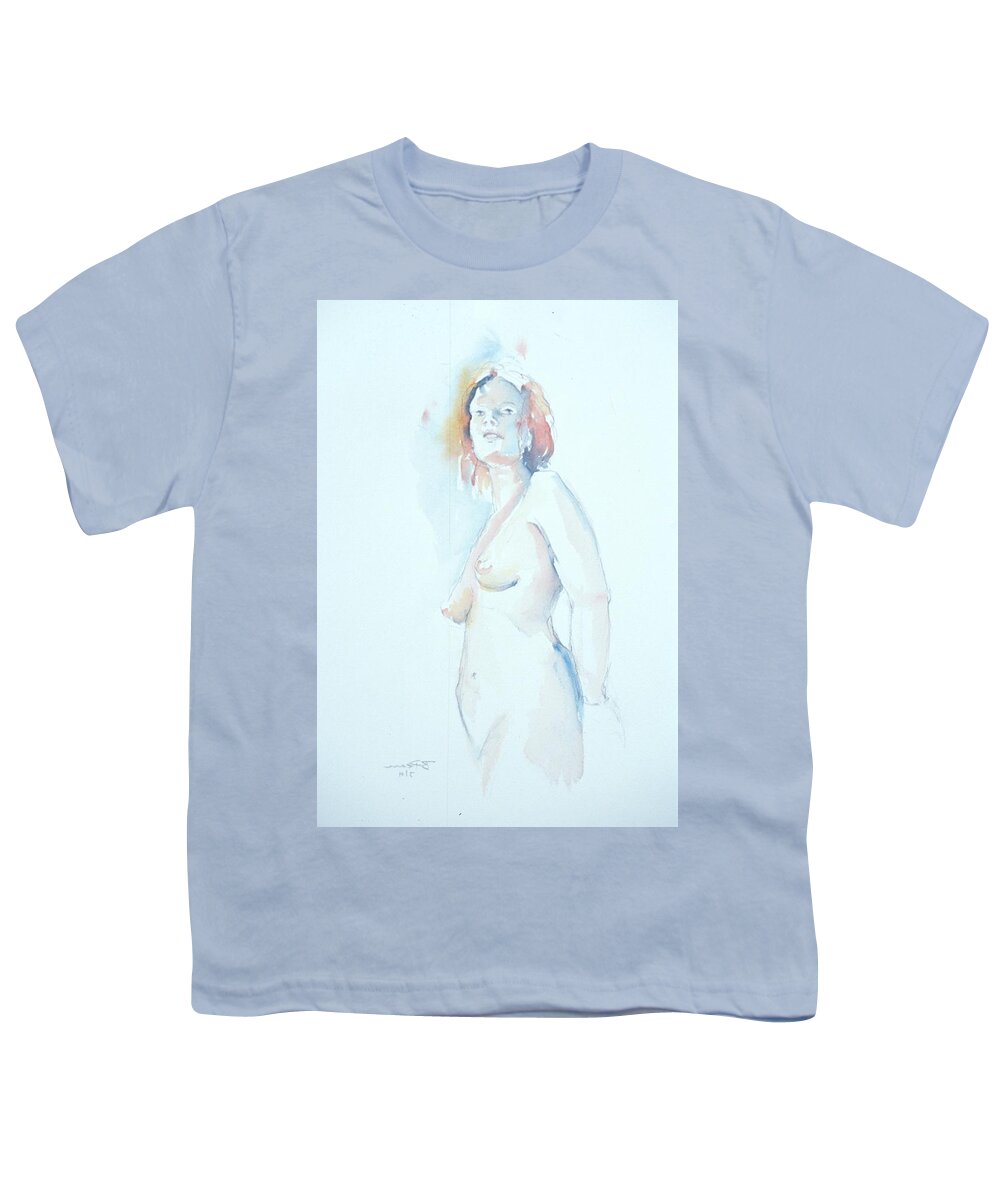 Full Figure Youth T-Shirt featuring the painting Standing Study 2 by Barbara Pease